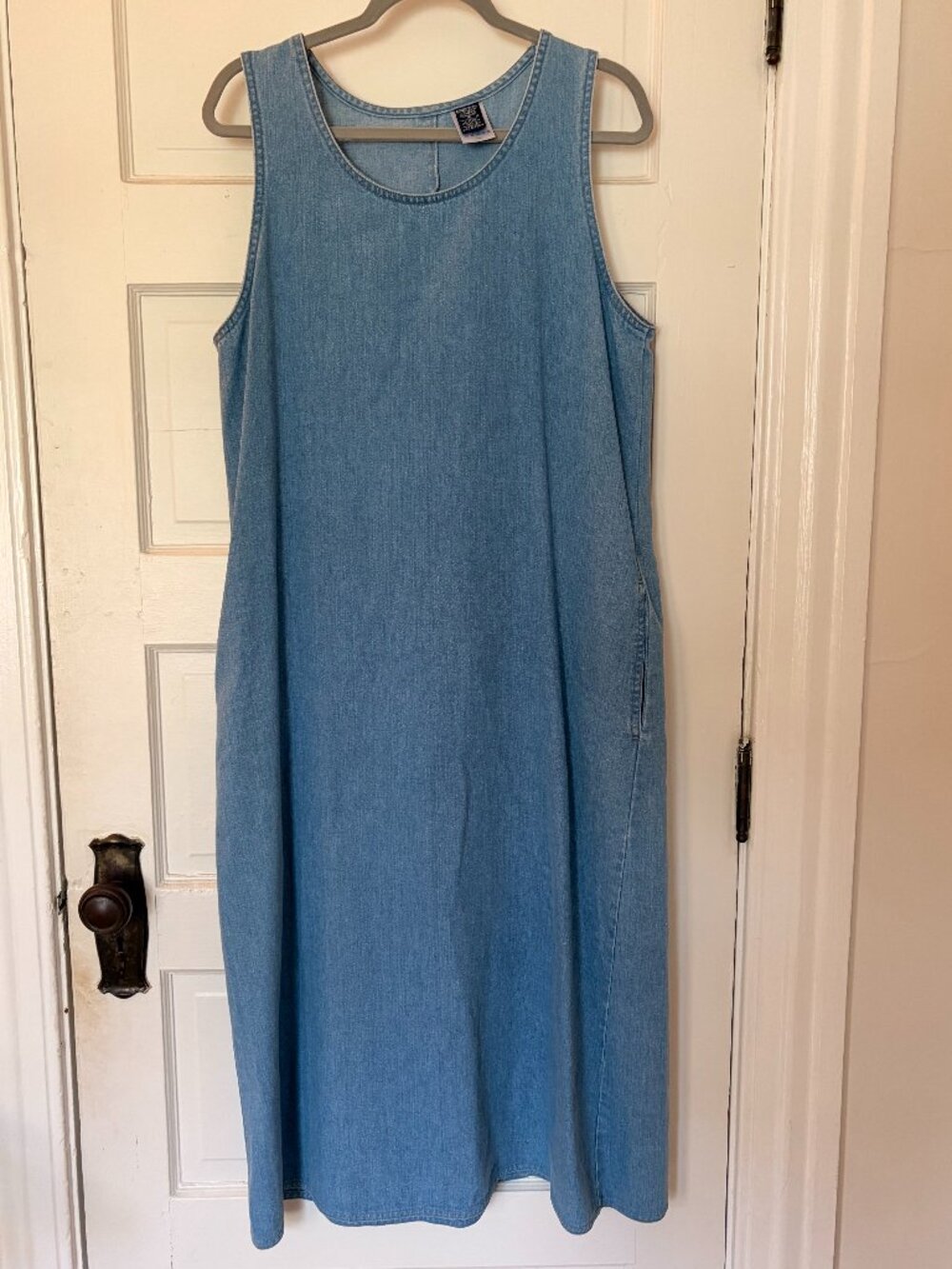 Lands' End Denim Sleeveless Dress Size 16